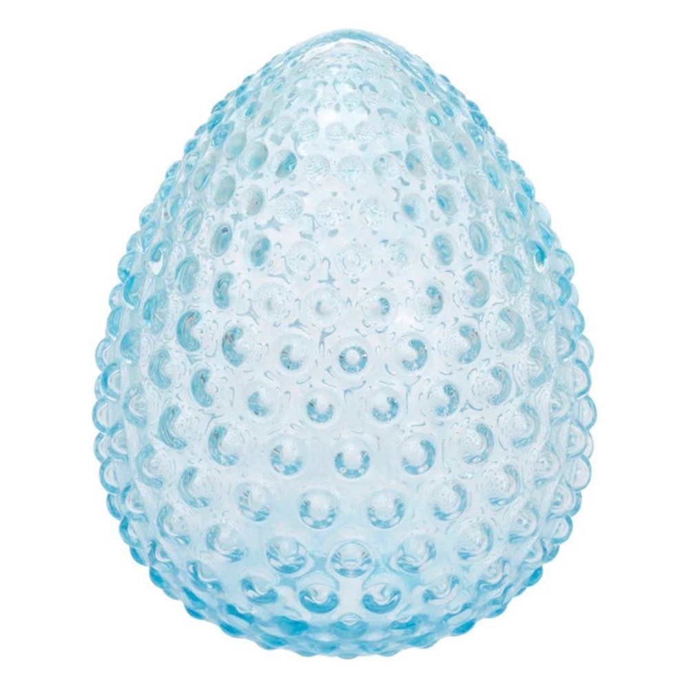 Nwt 6” blue glass Blue Hobnail Glass egg
